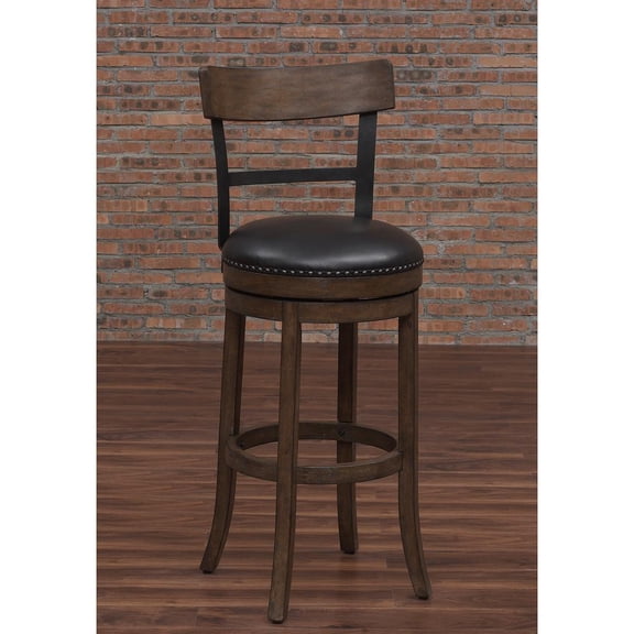 Taranto 26" Swivel Counter Stool in Washed Brown and Black