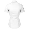 thumbnail image 3 of Made by Olivia Women's Junior Fit Short Sleeve Stretchy Button Down Collar Office Formal Casual Blouse Shirts Top (S-3XL), 3 of 6