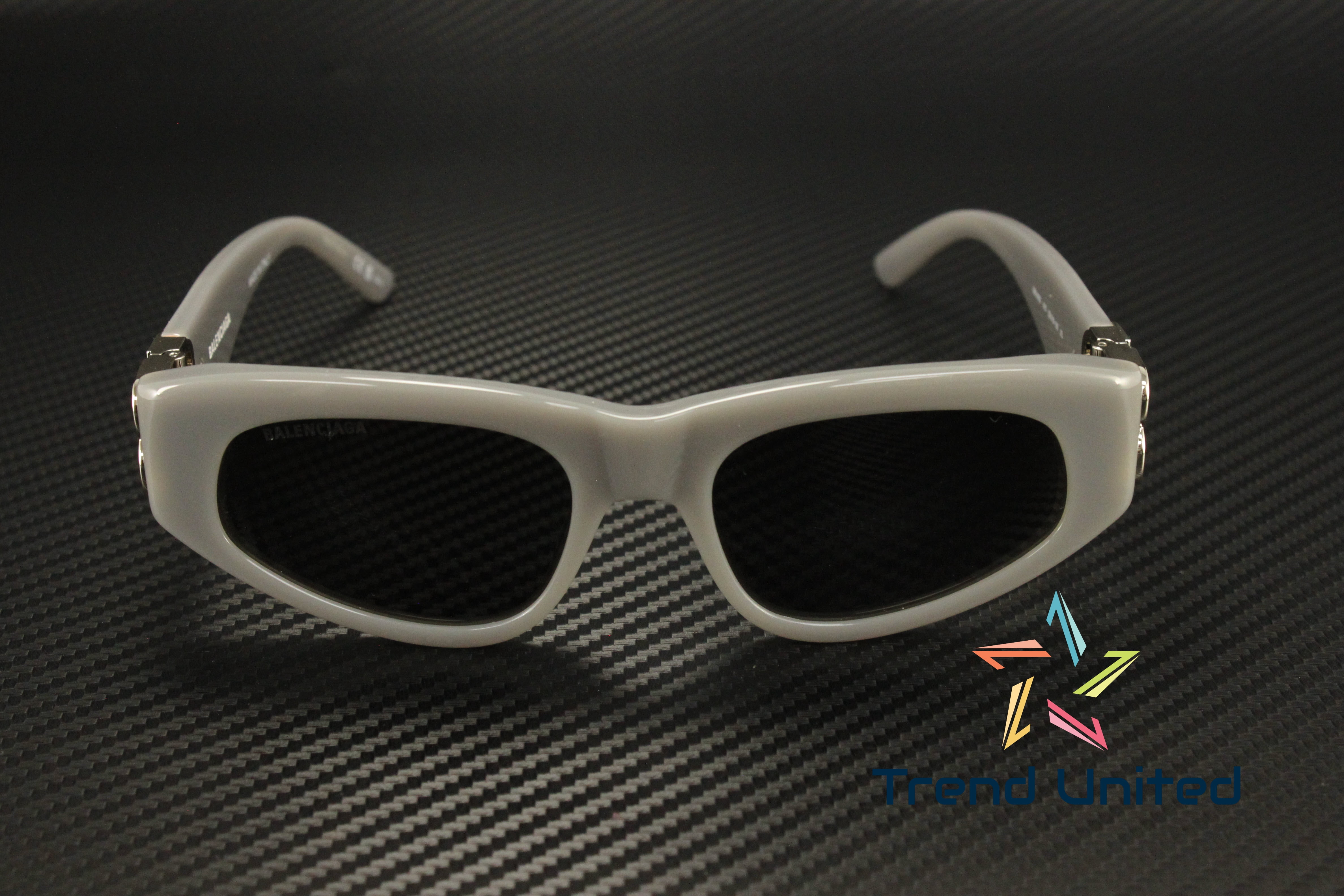 BALENCIAGA BB0095S 015 Cat Eye Recycled Grey Silver 53 mm Women's Sunglasses