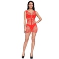 thumbnail image 2 of adviicd White Fishnets Women's One Piece Nightwear Sleeveless Hollow Out Mesh Dress Lingerie Red One Size, 2 of 5