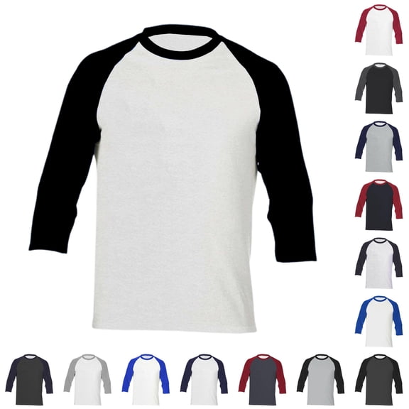 WERYOUNG Mens T-Shirts 3/4 Sleeve Crewneck Patchwork Tees Casual Summer Sports Baseball T Shirts Comfortable Top L