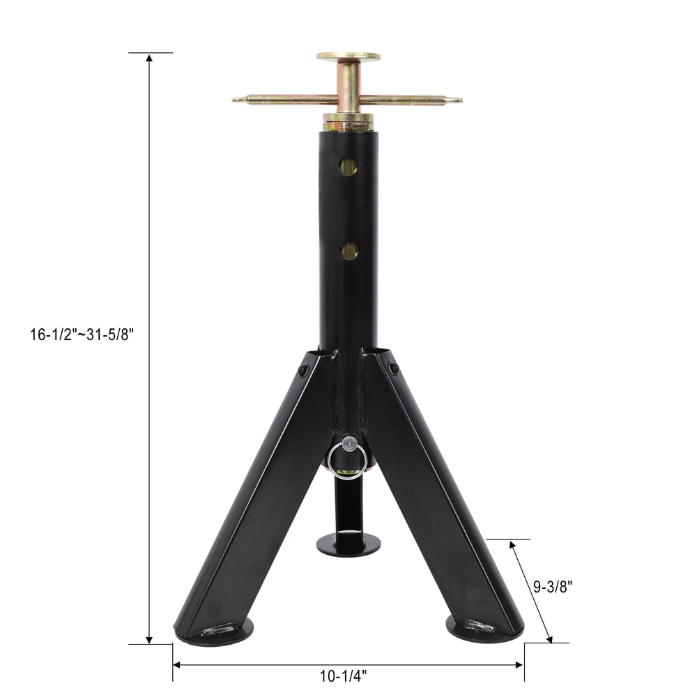 RV Adjustable Telescoping Stabilizer Jack Stand, Supports Stabilizer Jacks,16 to 30 Inches Adjustabe Height, 6,000 Pound Capacity, Black 1 Pair