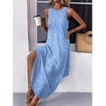 thumbnail image 3 of Vestido de verano Zeagoo, casual, floral, con bolsillos, XL, 3 of 6