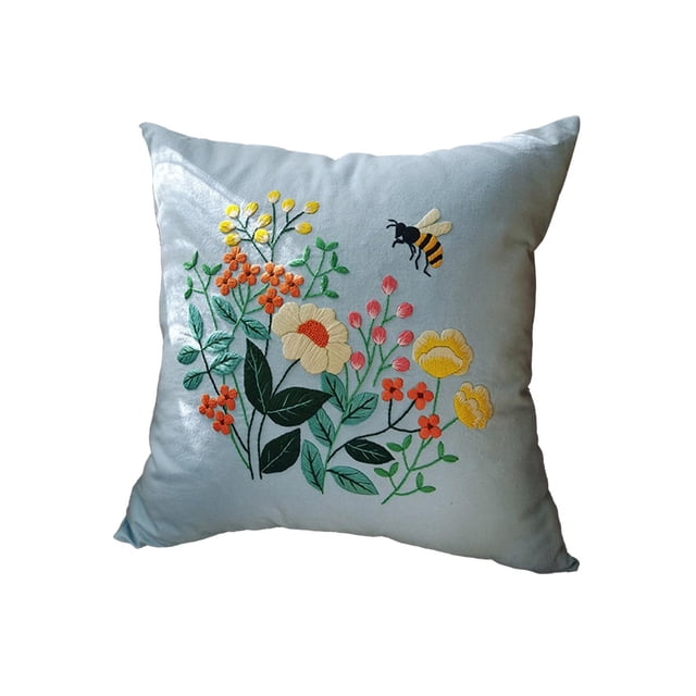 Almohada Artesanía Suministros de costura 17 × 17 pulgadas Decoración para el hogar Estilo B Zulema Kits de almohadas bordadas