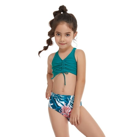 

Cathalem Little Girl Christmas Pajamas for Family Child Girls Bikini Bikini Split Suit Matching Pajamas for Family Christmas Suit Blue 152