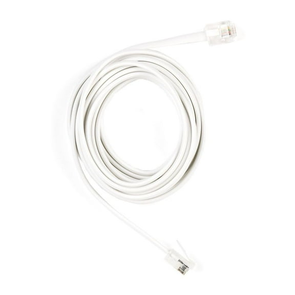 Commercial Electric 7 FT. Telephone Line Cord – White, RJ-11 Plugs