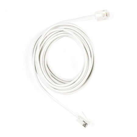 Commercial Electric 7 FT. Telephone Line Cord – White, RJ-11 Plugs
