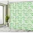 thumbnail image 5 of Ambesonne Green Shower Curtain, Clovers Moroccan, 69"Wx84"L, White Green, 5 of 5