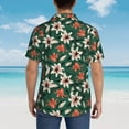 thumbnail image 4 of Fuzoiu Lilies Flowers Print Hawaiian Shirt for Men, Summer Beach Casual Short Sleeve Button Down Shirts, Men’s Beach Summer Shirts with Pocket,X-Large, 4 of 7