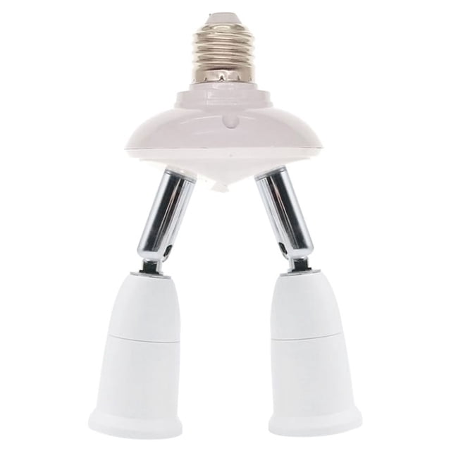bedienty E27 Splitter Adjustable Lamp Bulb Socket Converter Light Adapter Improvement Holder Conversion Extender Warehouse 1 to 2 1Set