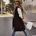 thumbnail image 4 of jsaierl Long Puffer Vest Women Plus Size,Women's Winter Hooded Long Down Vest Full-Zip Sleeveless Puffer Vest Fashionable Coats Jacket Outerwear with Pockets, 4 of 8