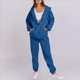 thumbnail image 5 of Sudadera con Capucha y Cremallera para Mujer, de Larga, Color Liso, Informal, de Otoño, con Chaqueta y Pantalón Azul M, 5 of 6