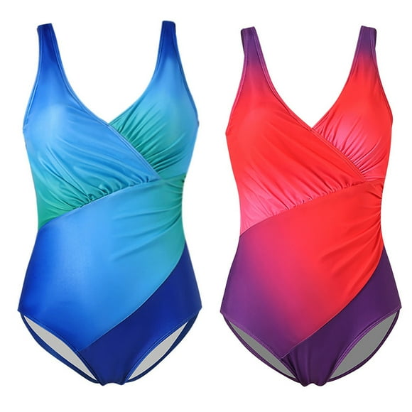 Neinkie Women Sexy Tummy Control One Piece Swimsuits Halter Push Up Bathing Suits