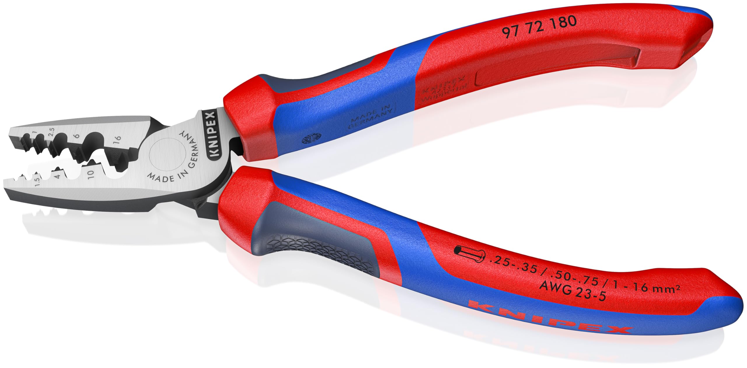 KNIPEX Crimping Pliers for Wire Ferrules,Red CA2