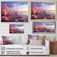 thumbnail image 4 of Designart "Gloomy Lake Sunset I" Coastal Framed Wall Art - Coastal Blue Coastal Pier Hallway Framed Wall Art Decor, 4 of 6