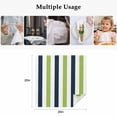 thumbnail image 4 of Green Navy Blue Striped Cloth Napkins, Farmhouse Stripe Art Washable and Reusable Dinner Napkins Set of 8, Table Napkin for Kitchen Party Birthday Wedding Hotel Housewarming 20"x20", 4 of 8