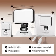 Cshidworld Portable Selfie Light, Fill Light Video Light with Clip Rechargeable 2000mAh CRI 95, 3 Light Modes and 10 Light Levels for Mobile Phone iPhone Webcam Laptop Photo Makeup