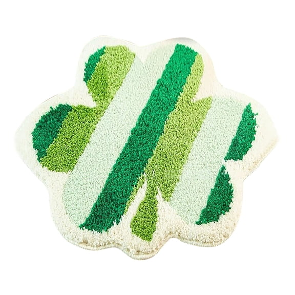St. Patrick's Day Shamrock Bathroom Rugs Green Clover Bath Mat Washable Kitchen Rugs Nonslip Doormats Decorations for Living Room Kitchen Bedroom