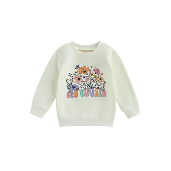 Bagilaanoe Toddler Baby Girl Casual Sweatshirt Long Sleeve Floral Letter Print Pullover 6M 12M 18M 24M 3T 4T 5T 6T Kids Fall Loose Tee Tops