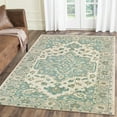 thumbnail image 2 of Ox Bay Epoch 5' x 7'9" Blue/Ivory Medallion Hand-Tufted Wool Blend Indoor Area Rug, 2 of 9