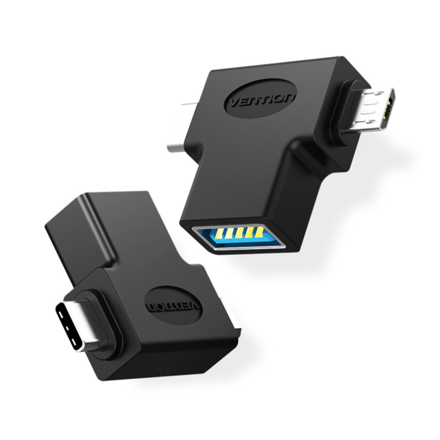 Adaptador Android OTG VENTION 3 en 1 USB-C, USB-A, Micro USB