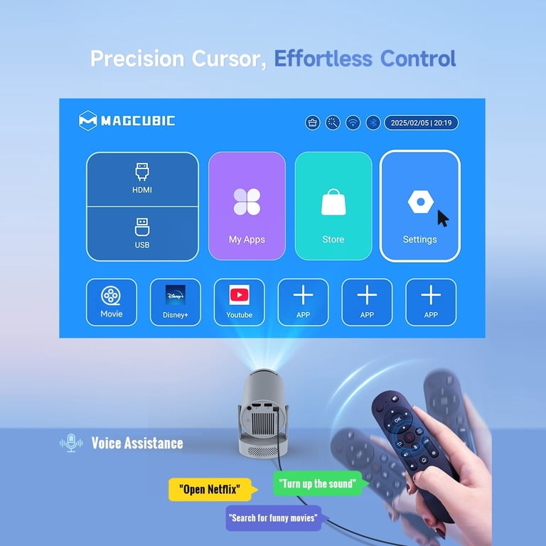 Magcubic HY300Pro+ Upgraded Voice Control Smart Projector, 8K