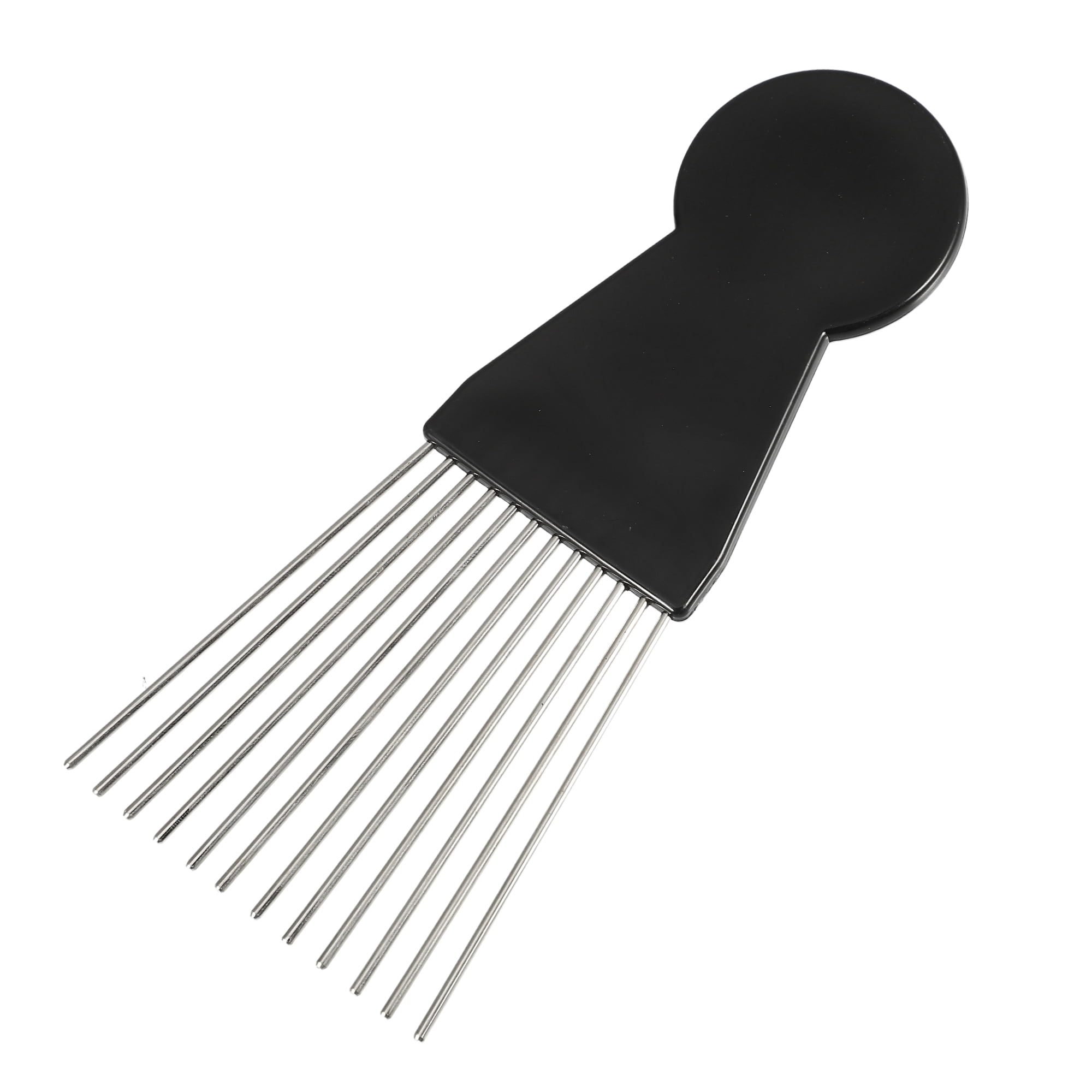 Unique Bargains 2Pcs Metal Hair Pick Afro Comb for Curly Hair Styling Tool Black