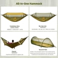 thumbnail image 6 of Vyrelis Hammock Camping with Mosquito Net and Sunshade, Hammock Tent Lightweight Portable with Tree Straps, Backpacking Hammock Survival Gear for Outside, Hiking, and Travel, 6 of 9