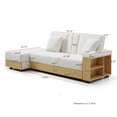 thumbnail image 4 of Convertible Sleeper Sofa Bed with Storage Ottoman, Drop-Down Table & 2 Drawers - Multifunctional 3-Seater Folding Sofa for Small Spaces, Reversible Design for Living Room/Apartment/Office, Beige, 4 of 9