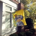 thumbnail image 2 of Summer Sunflowers Wirehair Blue and Tan Dachshund Flag Canvas House Size, 2 of 5