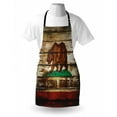 thumbnail image 4 of Flag Apron, Grunge California Flag on Rustic Boards Grunge Weathered Design, Unisex Kitchen Bib with Adjustable Neck for Cooking Gardening, Adult Size, Vermilion Brown, by Ambesonne, 4 of 4