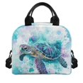 thumbnail image 2 of HUIACONG Stylish Insulated Lunch Tote for Office School, Aluminum Film Durable Lunch Bag, Watercolor Sea Turtle, 2 of 10