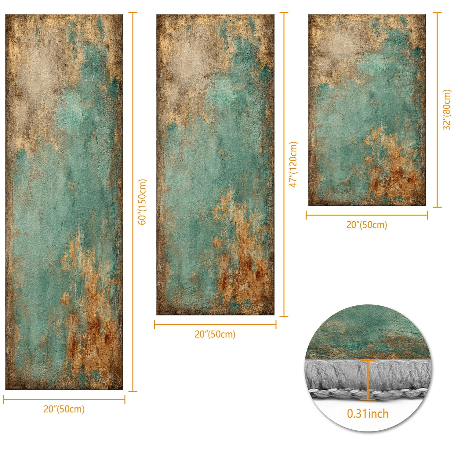Three-Piece Kitchen Rug Set, Abstract Pattern Kitchen Hallway Rug, Soft And Comfortable, Suitable for Sinks, Floors, Entrances, Hallways, Bathrooms