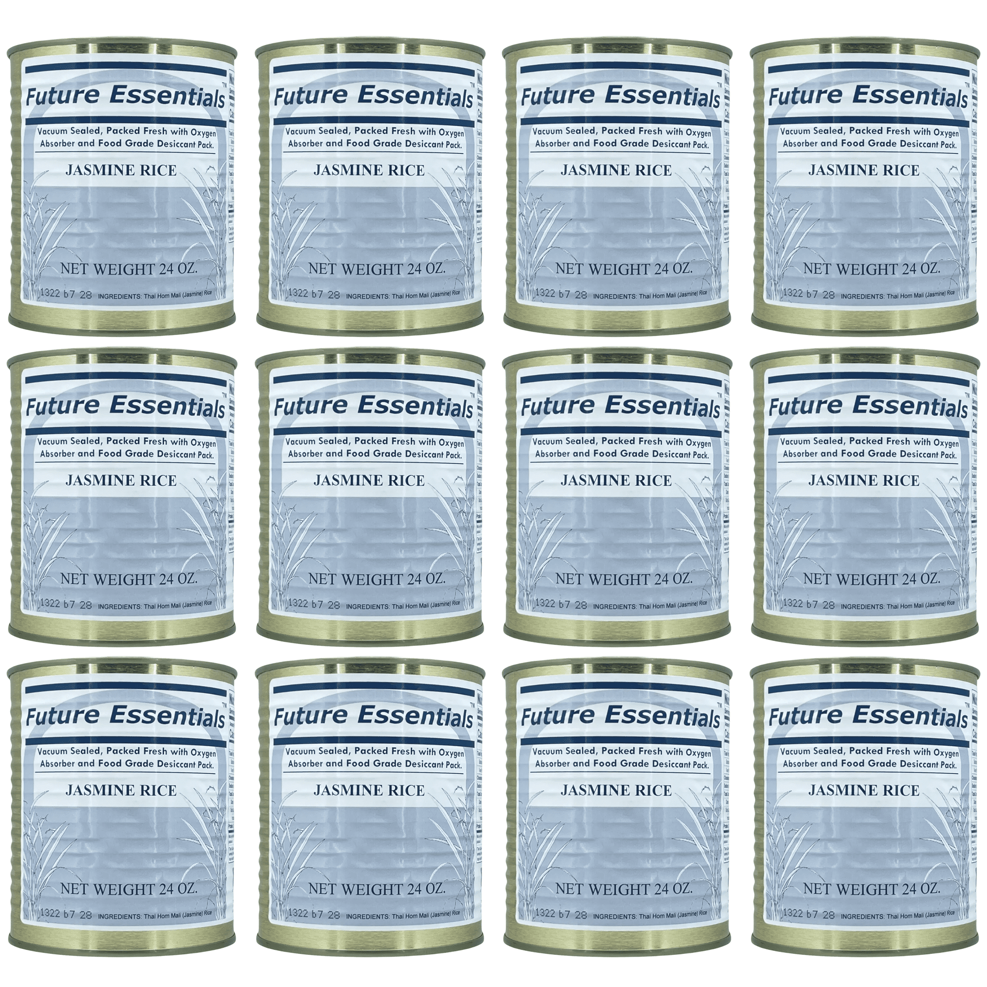 (Pack of 12 Cans) Future Essentials Freeze Dried Long 25 Years+ Shelf Life Emergency Food Jasmine Rice #2.5/24oz/Can ✅