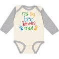 thumbnail image 3 of Inktastic My Big Bro Loves Me Little Brother Sister Boys or Girls Long Sleeve Baby Bodysuit, 3 of 5