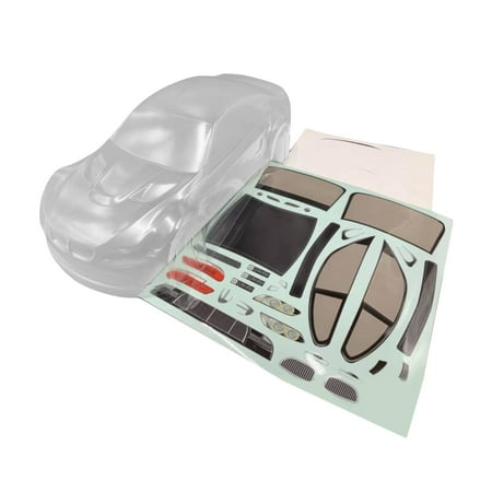 1/10 Scale RC on Road Car Shell Body Unpainted with Sticker Decoration DIY Modified Upgrades Transparent Clear Body Covers Replacements