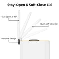 thumbnail image 2 of KSSKSS 2.6 Gallon/10L Slim Stainless Steel Bathroom Trash Can with Soft Close Lid, for Narrow Spaces,Bathroom, Bedroom (White), 2 of 8