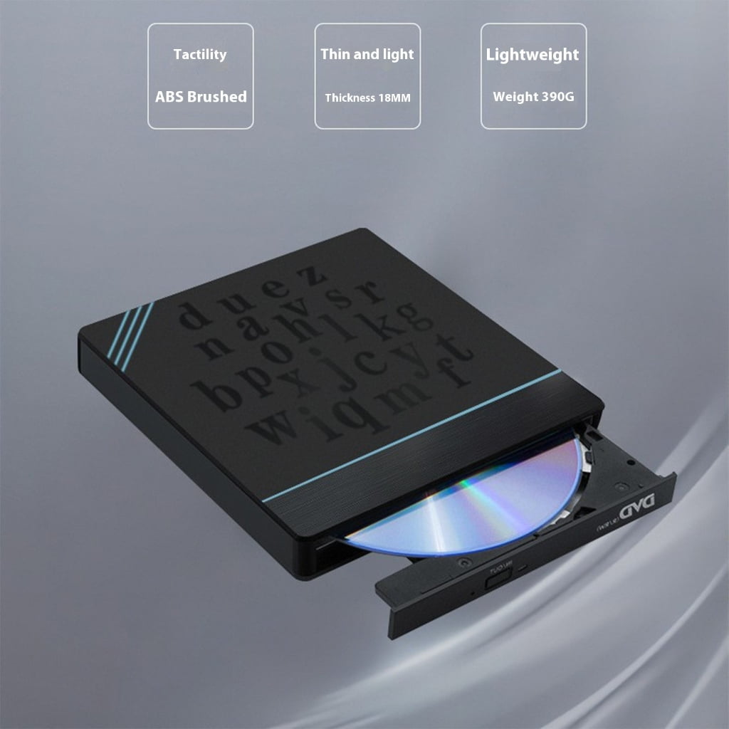 Highly speed USB Type C Interfaces External Optical Drive with Memory Card Reader and DC5V Charging Port for Computer
