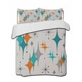 thumbnail image 2 of Teal Orange Boho Twin Size Down Alternative Comforter, Lightweight Comforter Quilt Bedding Set with Pillow Shams Middle Century Geometric Abstract All Seasons Bed Comforter Duvet Insert 68"x86", 2 of 7