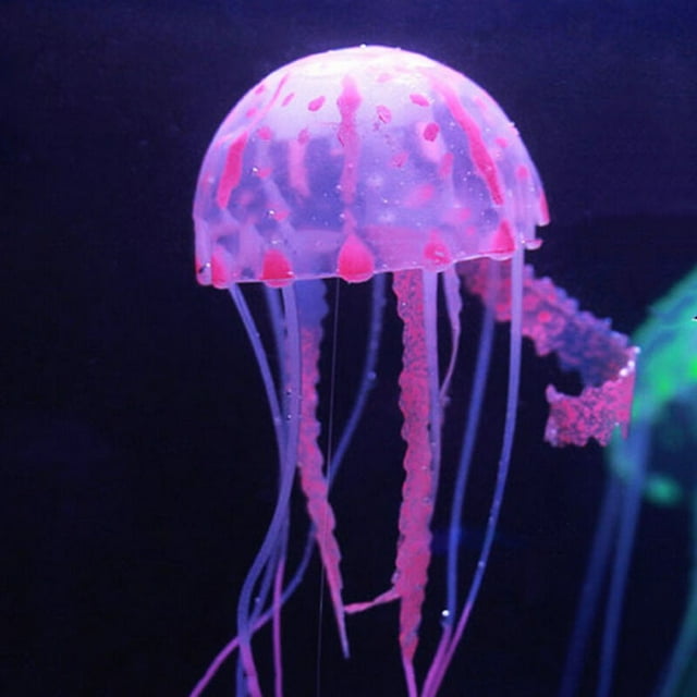 LSLJS Fish Tank Fluorescent Glowing Beauty Artificial Fake Jellyfish Ornament Aquarium