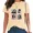 A-Apricot, variant on Womens Shiny Gradient Lettering Multi Character Print Tee Unique Mother's Day Gift Apparel Blue, XL