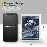 HAGON PRO Disposable Rain Ponchos for Adults-Clear Poncho with Hood-5 Pack