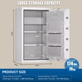 thumbnail image 6 of TigerKing Large Fireproof Safe, 8.78 Cu Ft Steel Home Safe Box with Digital Lock, UL72 1200°F 30Min Fire & 72Hr Waterproof, Matte Finish, White, 6 of 9