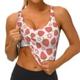 thumbnail image 4 of Lsque Strawberry Flower Printed Women'S Sports Bra, Compression, Moisture Wicking, High-Impact Sports Bra For Women,Supportive sports bra-Medium, 4 of 9