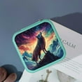 thumbnail image 4 of ZFLMY Wolf Stars Mountain Small Jewelry Box for Women Necklace Ring Earring Organizer Travel Case with Zipper Green, 4 of 5