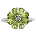 thumbnail image 3 of Natural Peridot & Zircon 925 Sterling Silver Ring s.8 Jewelry DGR1127_A_8 R-1031, 3 of 7