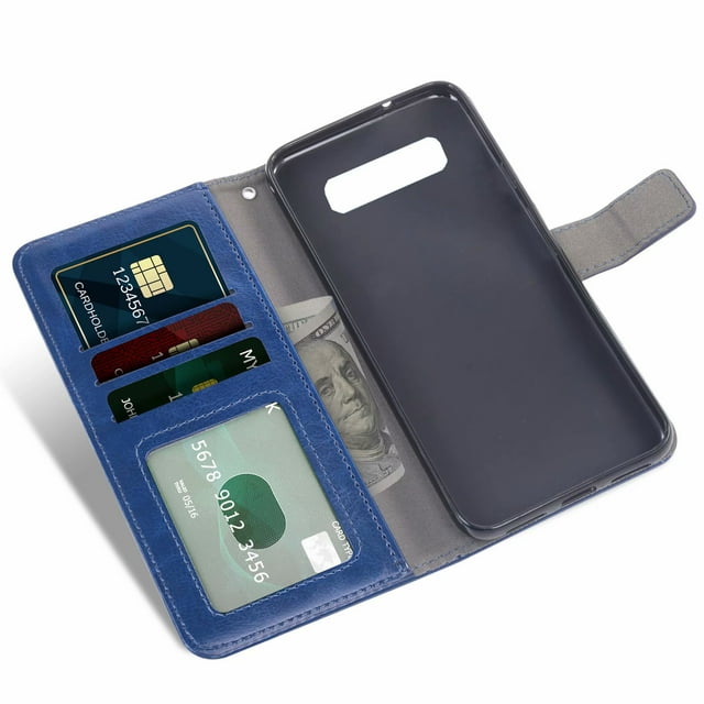 Mobile Phone Cover for Samsung S10, Cover Premium Pu Leather Tpu Flip Cover Magnetic Closure Card Compartment Stand Function Wallet with Lanyard Protective Cover