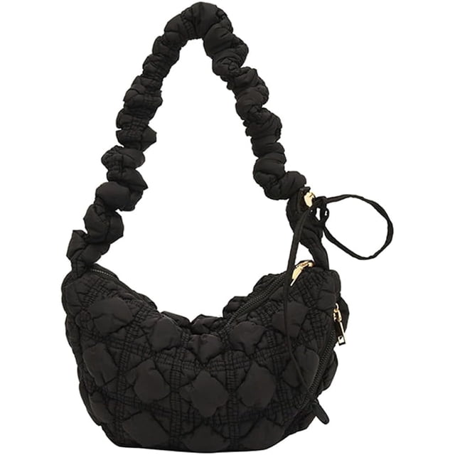LHSHID Quilted Tote Bag for Women Fashion Hearted Puff Hobo Handbag Padded Shoulder Bag Purse Quilted adding Crossbody Bag