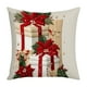 thumbnail image 2 of Herunwer Christmas Snowman Reindeer Gloves Eucalyptus Throw Pillow Covers, Winter Holiday Stripes Cushion Case Decoration for Sofa Couch, 2 of 6