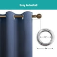 thumbnail image 3 of Pro Space Blackout Curtains Grommet Thermal Insulated Curtains Room Darkening Curtains Soundproof Curtains for Bedroom Privacy Window Panels for Living Room, 1 Panels, 34x63inch, Navy, 3 of 5